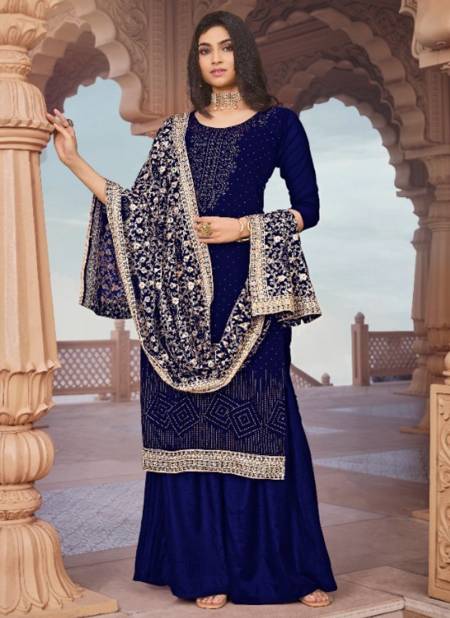 Blue Colour Vouch Naari 6 New Designer Festive Wear Heavy Georgette Salwar Suit Collection 6003